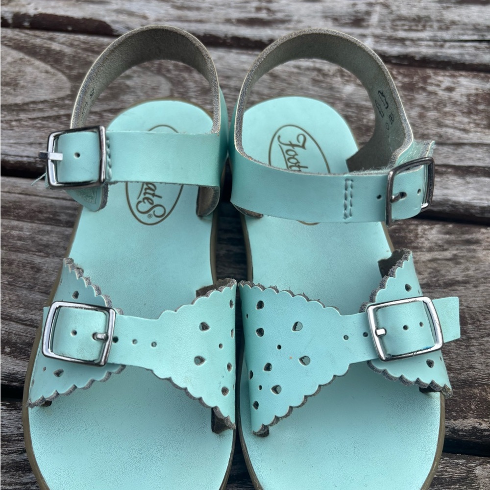 Footmates Eco-Ariel Sweetheart Sandals in Mint/Turquoise - Girls 11